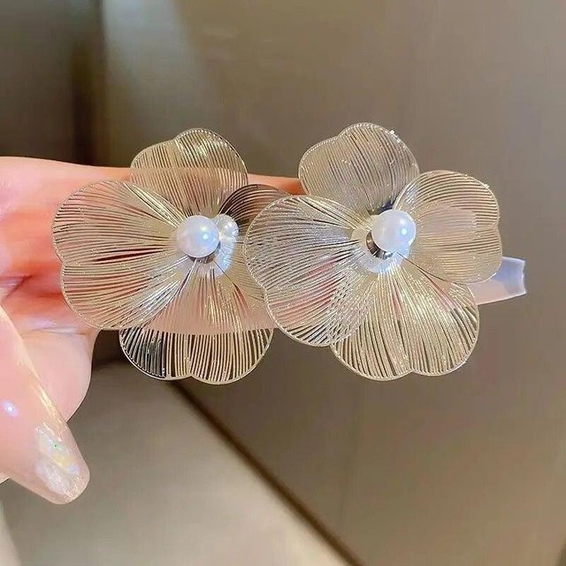 Ohrstecker Blumen-Perlen, gold, Damen - Bild 1