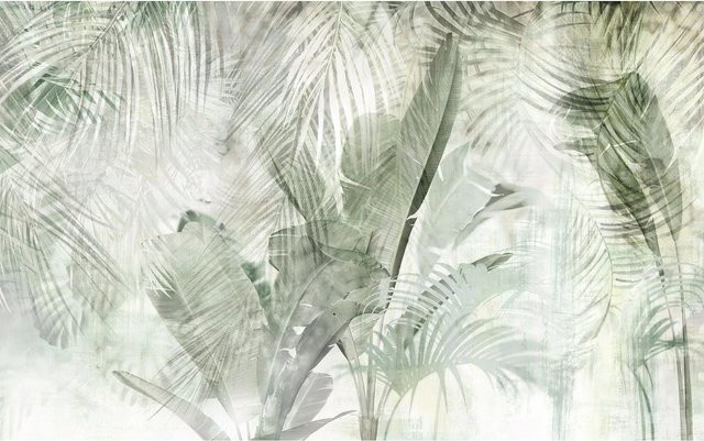 Komar Fototapete Botanical Boho in Salatfarben aus Vlies, B: 400 cm, H: 250 cm - Bild 1