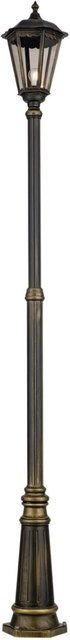 Orion Leuchten Außen Mastleuchte in Patina mit Schmiede-Design aus Siluminguss und Glas, Höhe: 240 cm, E27, 60W - Bild 1