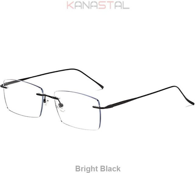 Bai Fen Bai Electronic 3C Korrektionsbrille, randlos, Titan, Unisex, grau, rechteckig - Bild 1