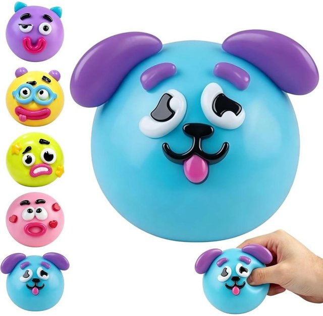 BC Pet Supplies Gesichtswechselnder Hund, Handknetspielzeug, blau - Bild 1