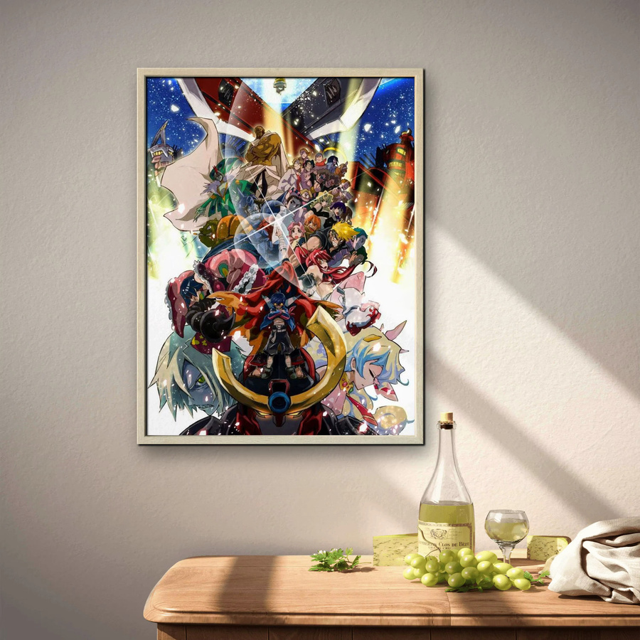 Potdemiel Anime Gurren Lagann 5D DIY Diamantmalerei Set, Vollrunde Wanddekoration in Multicolour, B: 40 cm, H: 30 cm - Bild 2