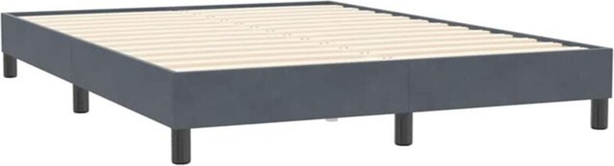 Polsterbett Vidaxl in Anthrazit aus Samt, Modernes Bettgestell ohne Matratze, B/T: 140 x 210 cm - Bild 1