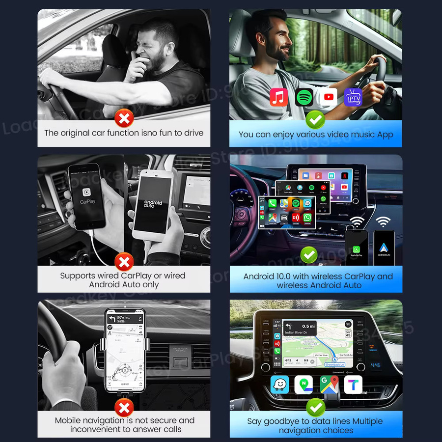 Carlinkit LITE Wireless Android Auto und Car Play AI Box mit 32 GB für Netflix und IPTV in Schwarz - Bild 5