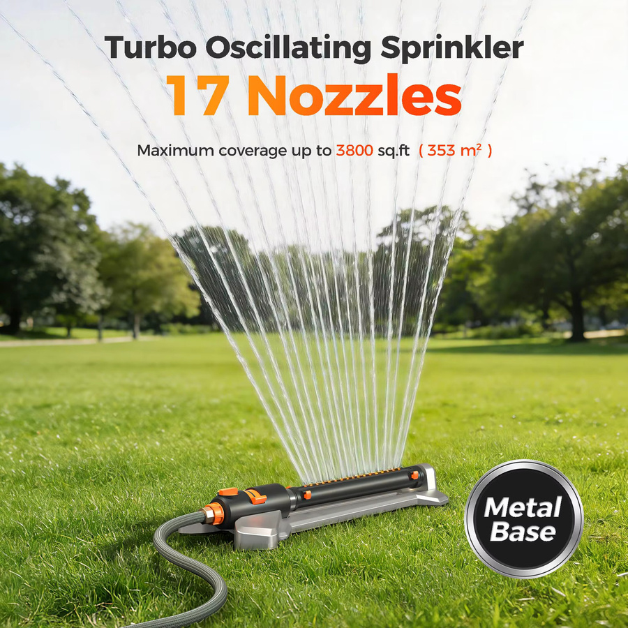 Diivoo Metal Turbo oszillierender Sprinkler mit 3-Wege einstellbarer Reichweitenkontrolle - Bild 2