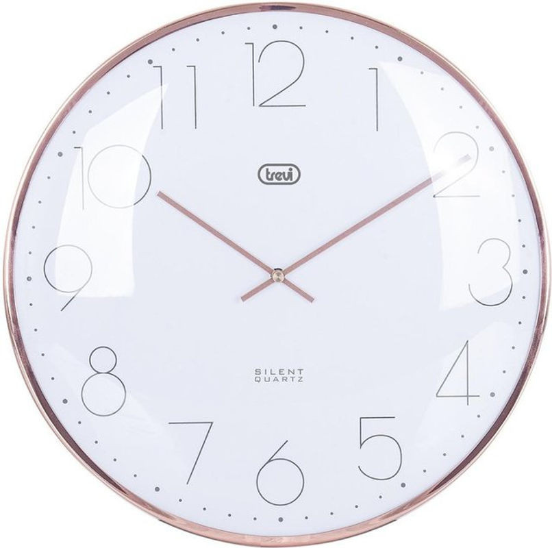 Trevi Om 3512 S Quarzwecker Analog in Bronze mit Metallgehäuse und Glas, rund, minimalistisch, Durchmesser: 30 cm - Bild 1