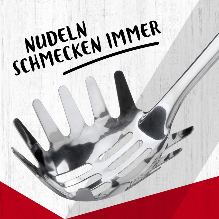 Fackelmann Spaghettilöffel mit Ovalgriff aus Edelstahl in Silber, Länge: 32 cm - Bild 2