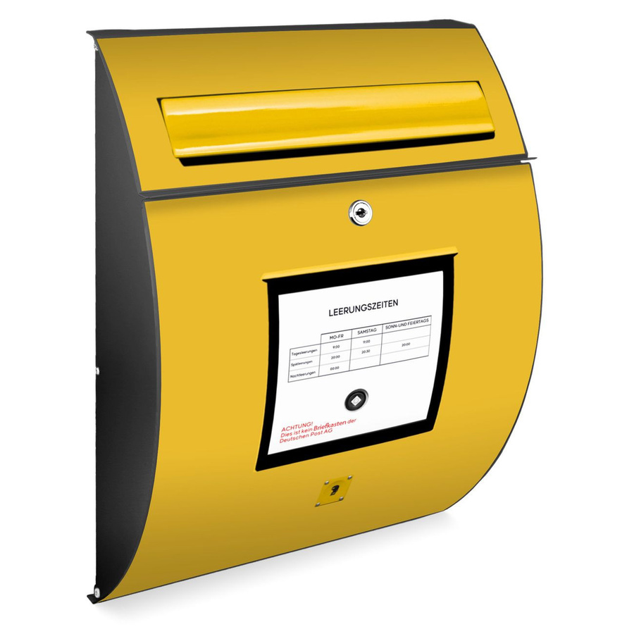 Burg-Wächter Design Briefkasten weiß aus verzinktem Stahl mit Motiv, wetterfester Postkasten mit A4 Einwurf und Öffnungsstopp, B/H/T: 46,0 x 33,5 x 13,0 cm - Bild 1