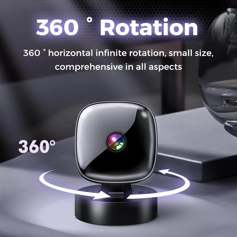 Meiteai-All Mini WiFi Smart Überwachungskamera in Schwarz mit HD 1080P, 360 Grad Drehbarkeit und 32G Speicherkarte - Bild 9