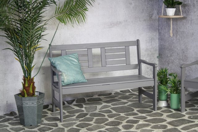 Gartenbank Bordeaux aus Kiefernholz in Braun, B/T/H: 120 x 56 x 86 cm - Bild 1