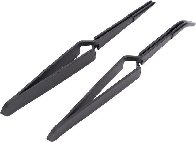 2 Stück Umgekehrte Pinzetten, Schwarz, Edelstahl Silikon, Unisex - Bild 1