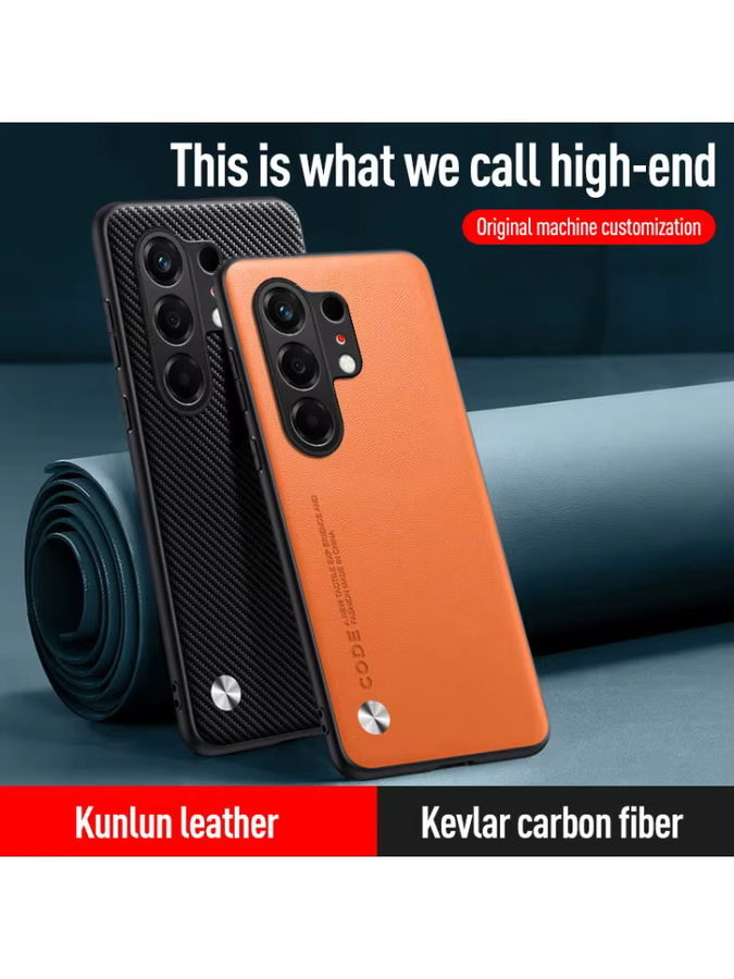 Stoßfeste Luxus PU-Lederhülle für Tecno Camon 50 Pro 4G in Orange mit TPU-Silikon-Rückseite - Bild 2
