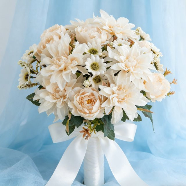 XIAOYINMO Künstliche Rose aus Seide in Weiß für Hochzeiten und Tischdekoration - Bild 1