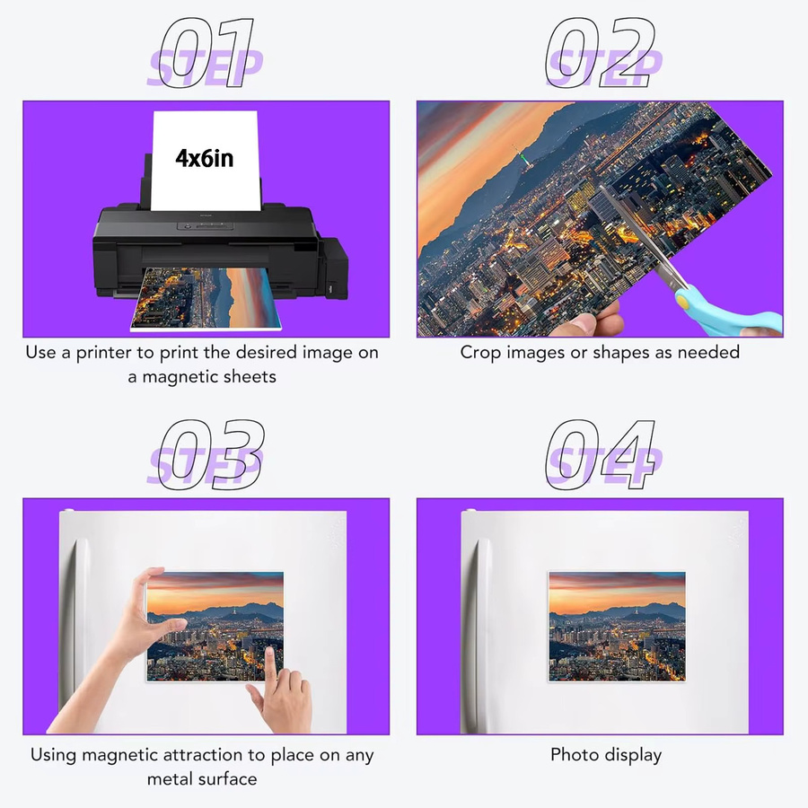 ESHANG Magnetische Fotopapiere für Tintenstrahldruck, Glänzend, Weiß, 10x15 cm, 10 Stück - Bild 3