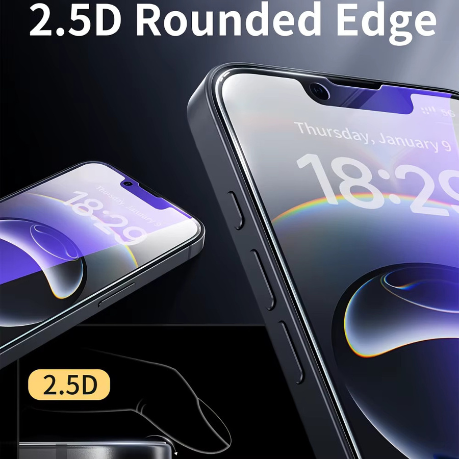 NNBILI 3er-Pack HD-Displayschutzfolie aus gehärtetem Glas in Transparent für iPhone 17 16 15 14 13 12 11 Pro Max inklusive Installationsset und Ausrichtungsrahmen - Bild 6