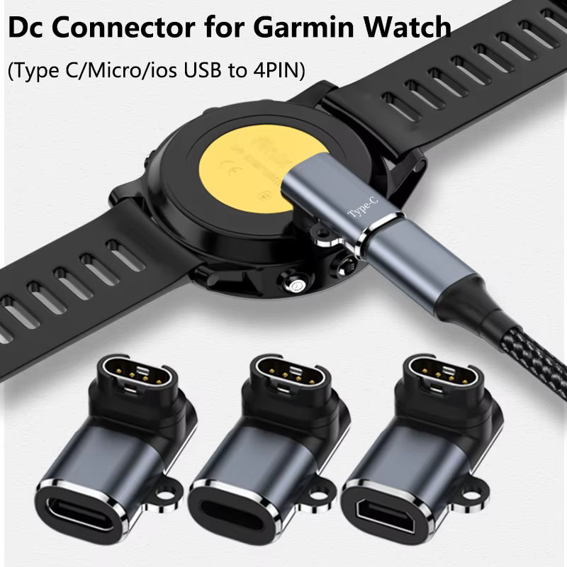 Garmin USB-C Ladeadapter Anschluss für Forerunner, Instinct und Fenix Modelle in Schwarz - Bild 2