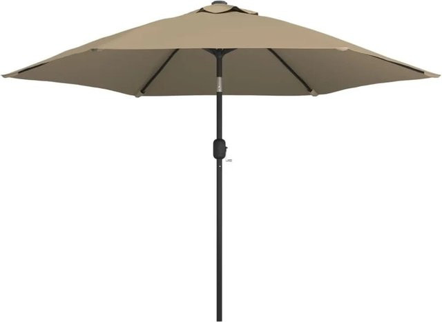 Furnicato Ampelschirm mit Metallmast in Taupe, Durchmesser: 300 cm - Bild 1