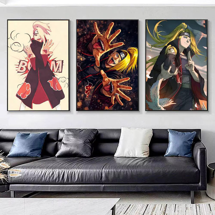 Vintage Naruto Deidara Anime Poster als Wandkunst für dein Zuhause oder Arbeitszimmer, Mehrfarbig - Bild 2
