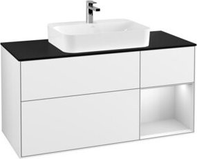 V&B Waschtischunterschrank Finion mit Wandbeleuchtung, Farbe: Weiß, Breite: 120 cm, Tiefe: 50,1 cm, Höhe: 50,1 cm - Bild 1