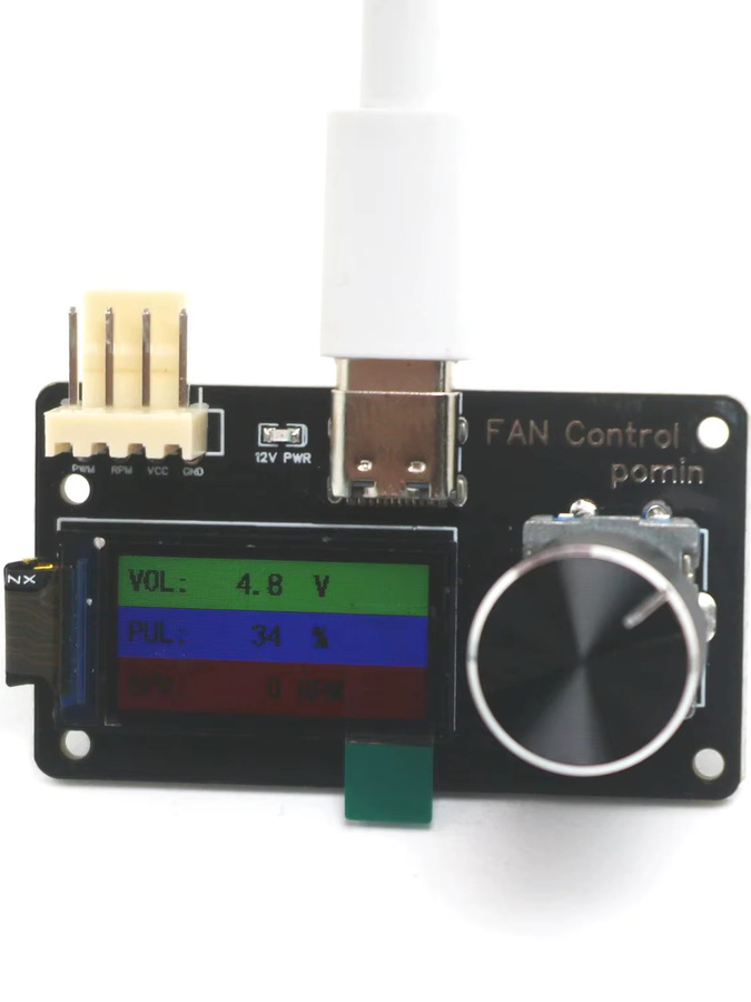 DYKBmetered Digitaler 4-Pin Lüftercontroller mit PWM-Geschwindigkeitsregelung und USB-C Anschluss, Schwarz - Bild 2