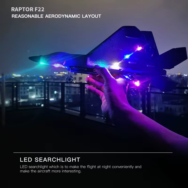 WLtoys F22 Raptor F22 Kampfflugzeug, RC Flugzeug, mit LED Licht und Gyroskop - Bild 6