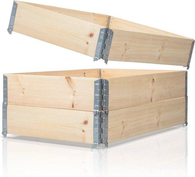 BigDean 3er Set Hochbeet aus Fichtenholz in Braun, Breite: 120 cm, Tiefe: 80 cm - Bild 1