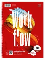 Staufen Collegeblock Style Workflow DIN A4 kariert mit Rand in Rot und Weiß - Bild 1