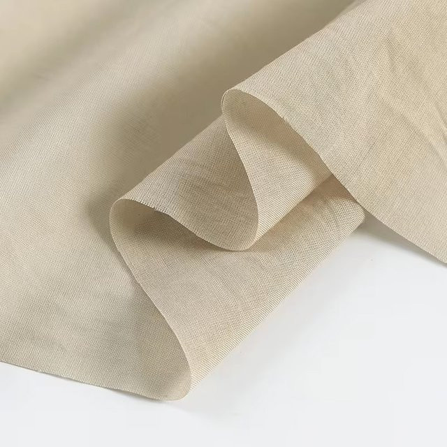 Xintianji Gaze Stoff aus reiner Baumwolle in Beige für DIY-Projekte, Rockfutter oder Vorhänge, Breite: 145 cm, Länge: 200 cm - Bild 1