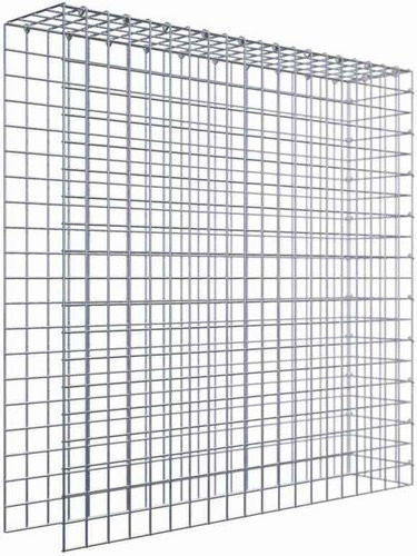Gabiona Anbaukorb Typ 4 aus Stahl in Silbergrau, B/T/H: 100 x 100 x 20 cm, Maschenweite 5 x 5 cm - Bild 1