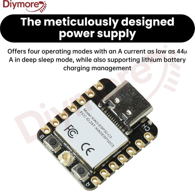 Seeed Studio Xiao ESP32-C3 SoC Entwicklungsboard mit WiFi und Bluetooth Dual Mode in Schwarz mit USB-C Anschluss - Bild 1