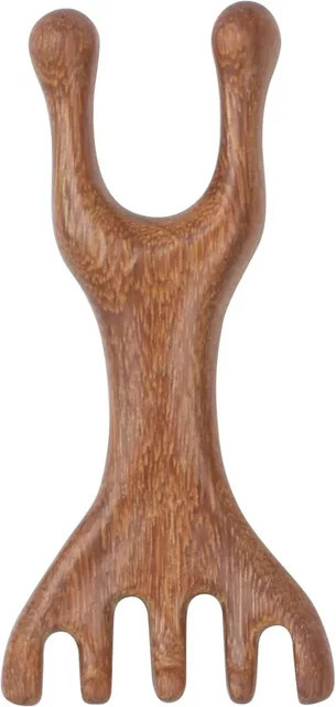 Sandelholz Kopfhaut Massagegerät, Gua Sha Kamm, Unisex - Bild 1