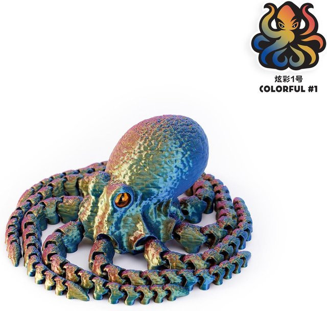 Fashnics Oktopus Figuren, 3D-Druck, mehrgelenkig, beweglich, ab 3 Jahren - Bild 1