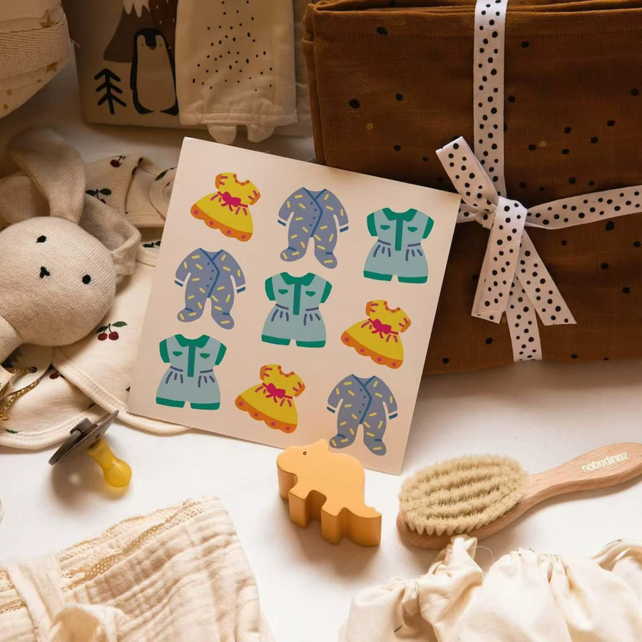 3er-Set mehrlagige Schablonen für Onesies-Kleidung mit Pinsel, 3 verschiedene Stile, Breite: 15 cm, Höhe: 15 cm - Bild 3