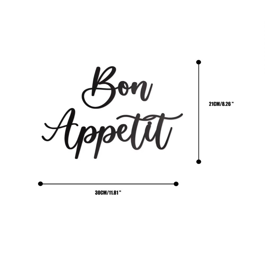 CIFBUY Bon Appetit Metall Wanddekoration in Schwarz für die moderne Küche - Bild 2