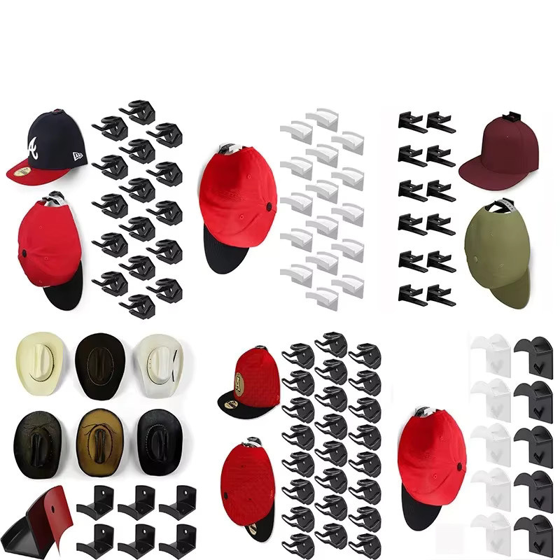 CH CACILLO 10er Set Selbstklebende Baseball Kappe Haken aus Kunststoff zur Wandmontage als Hut Organizer für dein Zuhause - Bild 3