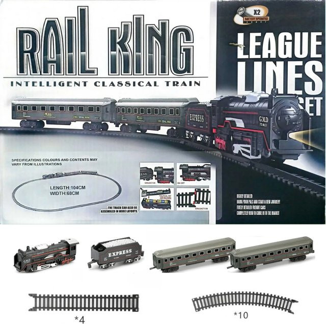 Mitty Vintage Railway Passagier- und Frachtdampflokomotive Gleisautomodell-Set - Bild 1