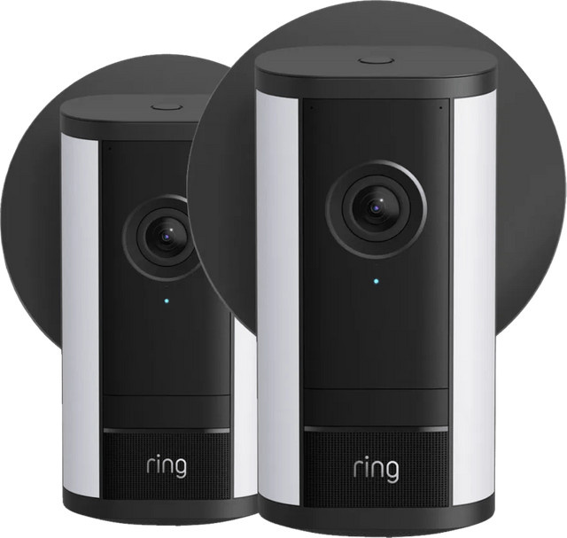 Ring Spotlight Kamera Pro 2. Generation mit Stecker, Schwarz, Doppelpack, Wi-Fi - Bild 1
