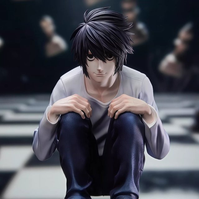 Bandai Death Note L Hockende GK-Figur, Anime-Sammlerfigur, 16cm - Bild 1
