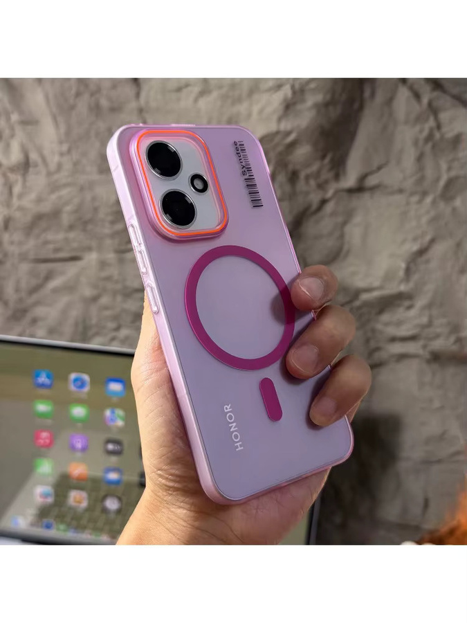 Schlanke und hautfreundliche magnetische kabellose Ladehülle für Honor 600, 500 Pro, Magic 8, 7 und 6Pro in Grau, stoßfeste Anti-Fingerabdruck Schutzhülle - Bild 4