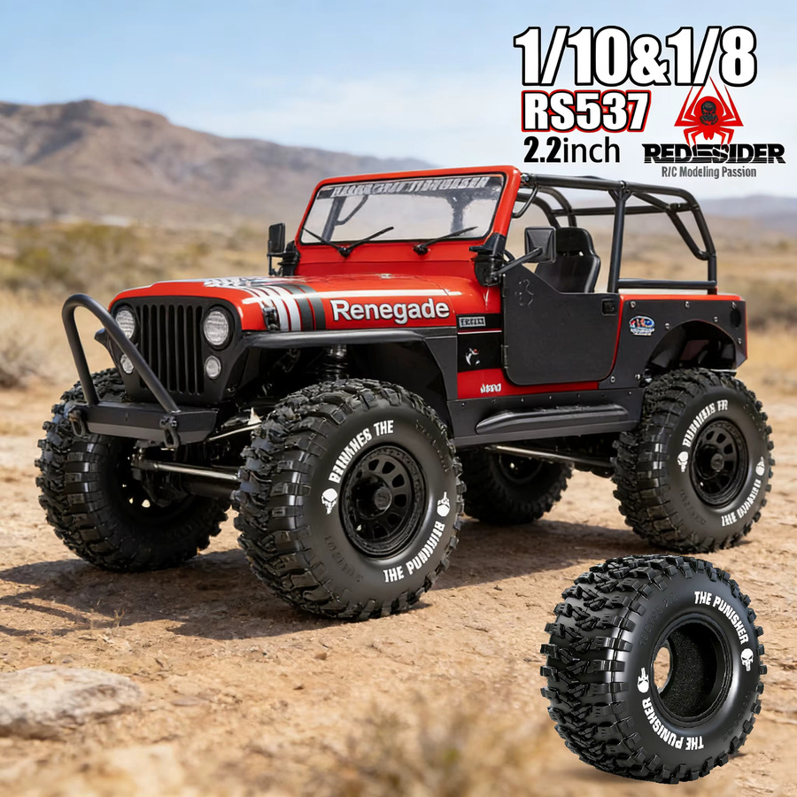 RS RC Crawler-Reifen 5,3'', 4-teiliges Set, Schwarz, Gummi - Bild 3