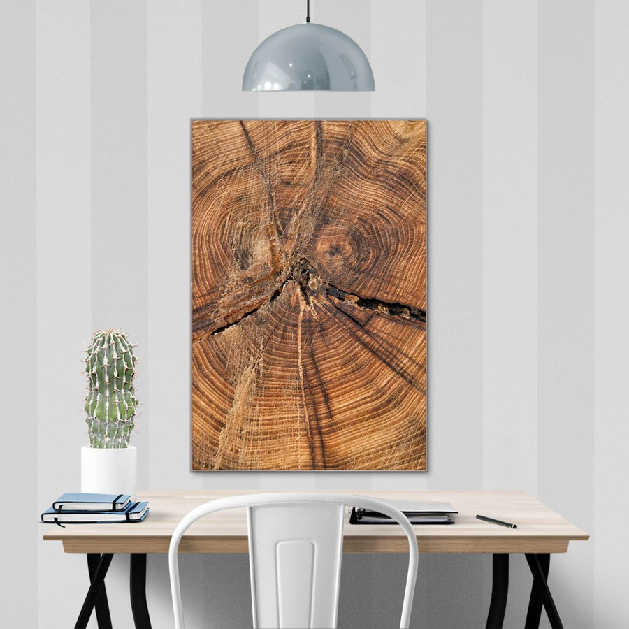 banjado Glas Magnettafel Motiv Jahresringe, braun, B/H: 60 x 90 cm, rahmenlos und beschreibbar - Bild 1