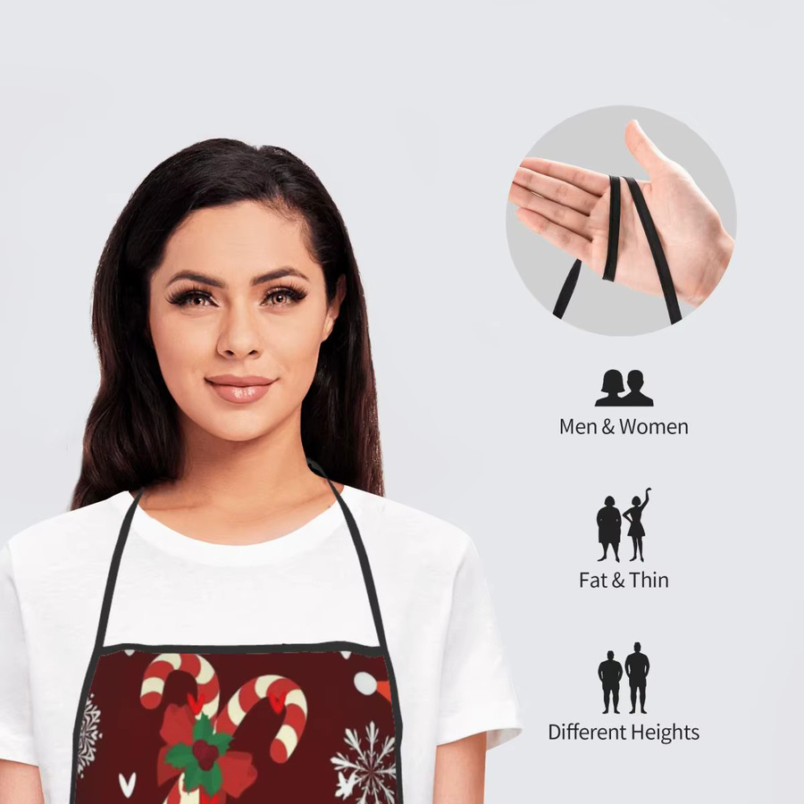 Rote Weihnachtsschürze mit Weihnachtsmann-Muster für Damen und Herren - Bild 3