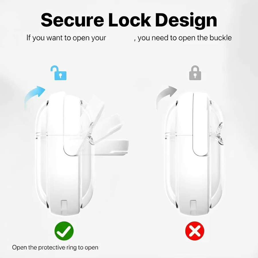 DO AS YOU WISH Stoßfeste transparente Schutzhülle für AirPods Pro 3 mit Ständer für die kabellose Ladebox - Bild 4