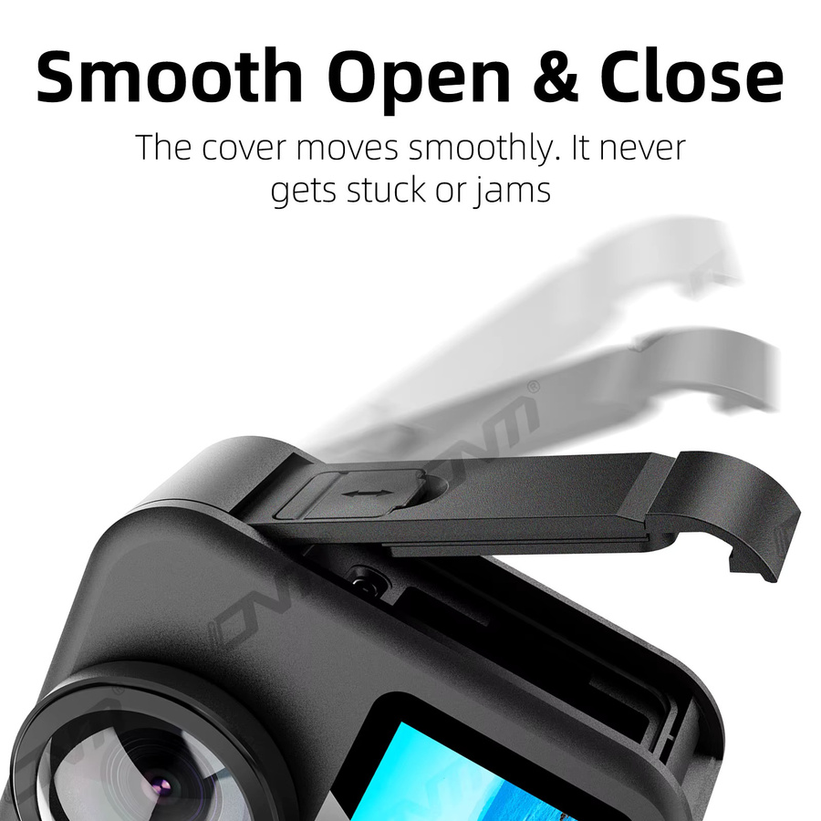 GoPro MAX Ersatz Batteriefach-Abdeckungsset in Schwarz mit Schnellverschluss und seitlicher Öffnung für deine Action Camera - Bild 3