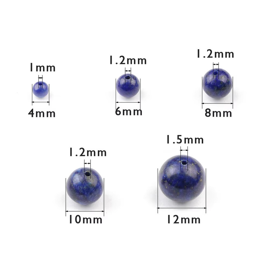JHNBY Perlen Lapislazuli Naturstein, Blau, Unisex - Bild 6