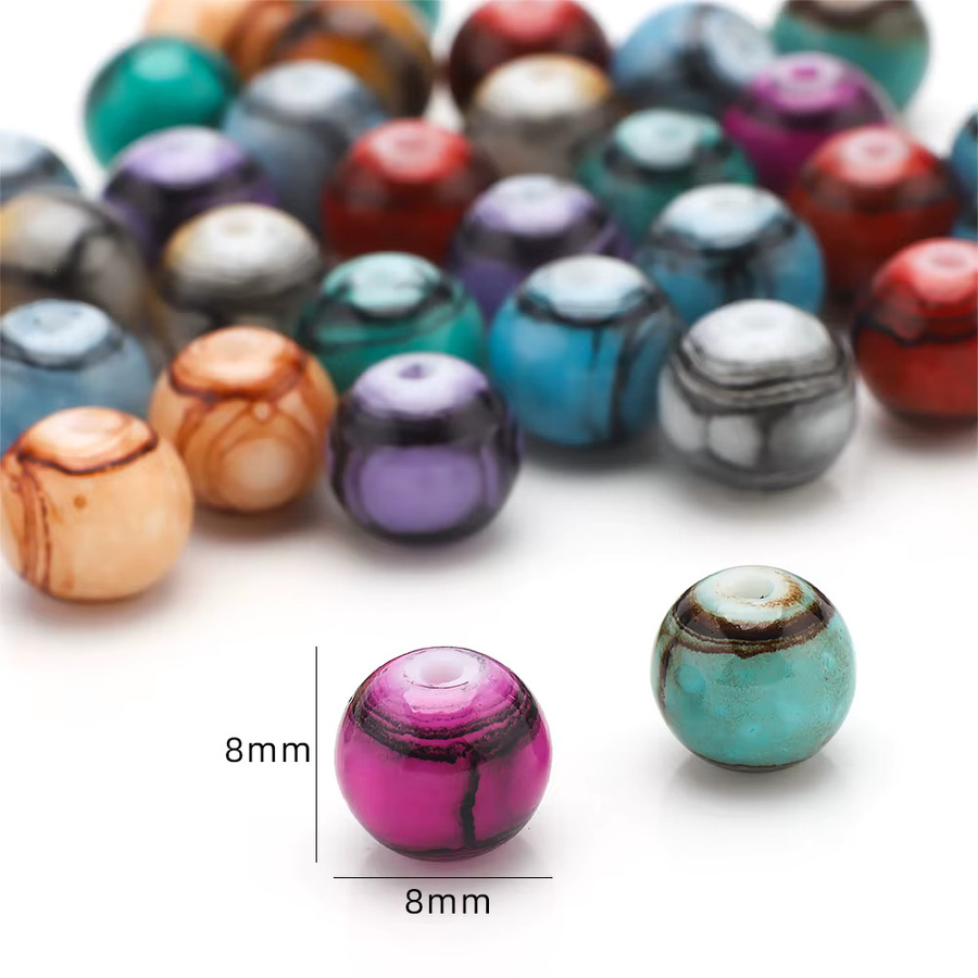 YUANZHIRUN Glasperlen, 8mm, Rund, 45 Stück - Bild 2