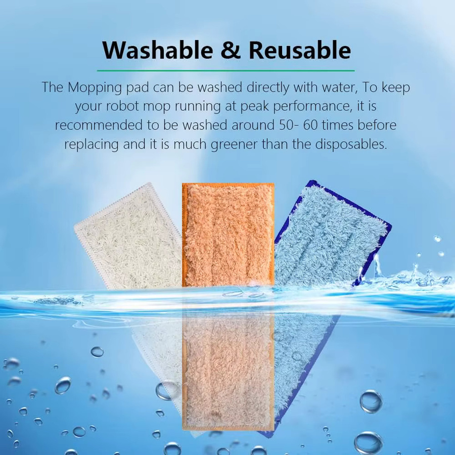 Waschbares Ersatz-Mopptuch White für iRobot Braava jet 240 241 245 250 Roboter Staubsauger Wet Pad Mop - Bild 3