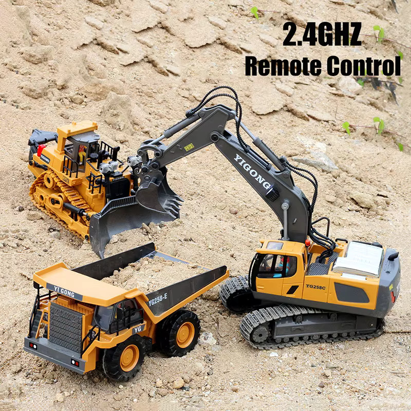 Teeggi RC Bagger, Muldenkipper, Bulldozer, 1:20, ferngesteuert - Bild 2