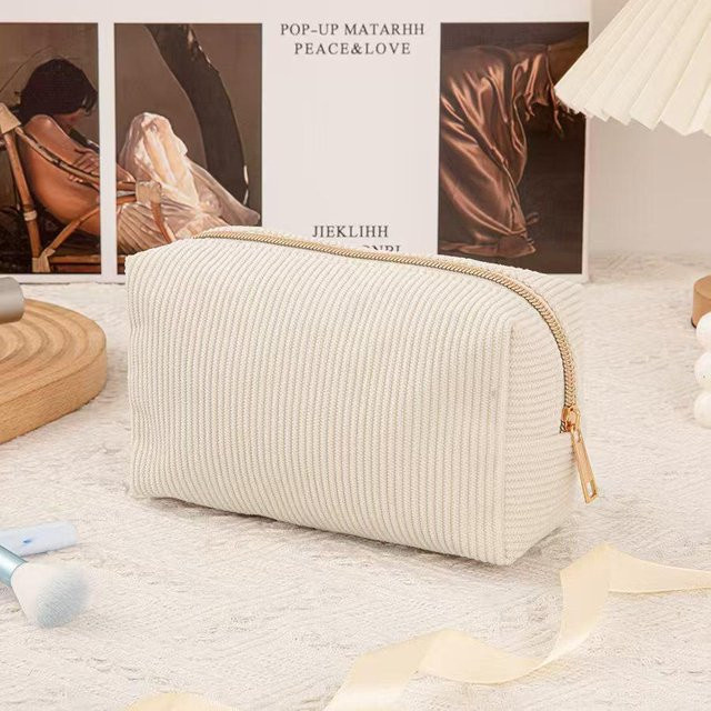 Ruidi bb Kosmetiktasche aus Cord für Mädchen in Beige als geräumiger Make-up-Organizer und Federmäppchen für den Schulbedarf - Bild 1