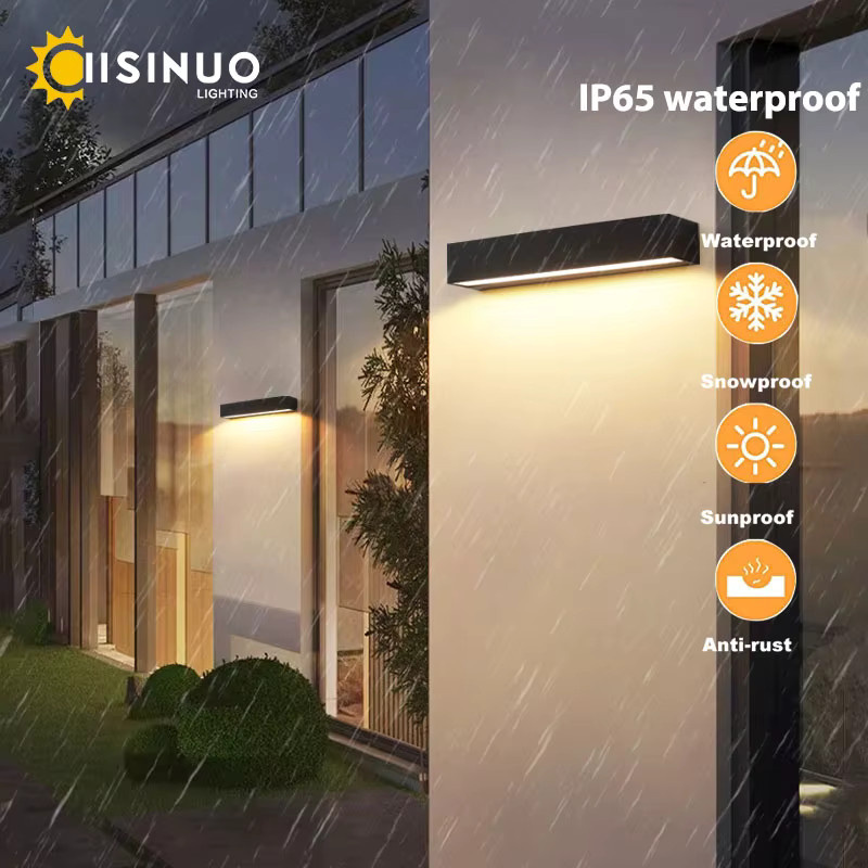 IISINUO LED Außenwandleuchte aus Aluminium in Weiß, IP65 wasserdichte Wandlampe mit warmweißem Licht 3000K für Terrasse, Veranda und Garage - Bild 3